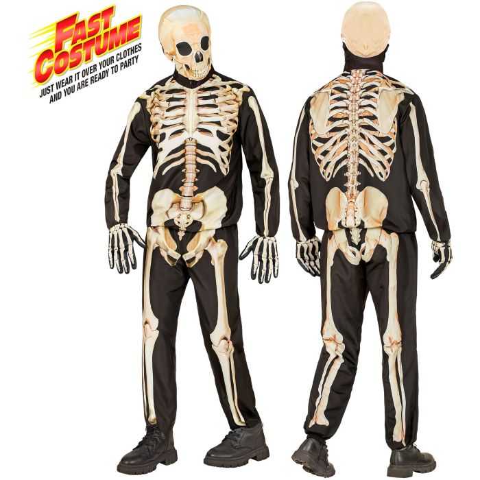 Black Skeleton Costume for Boys