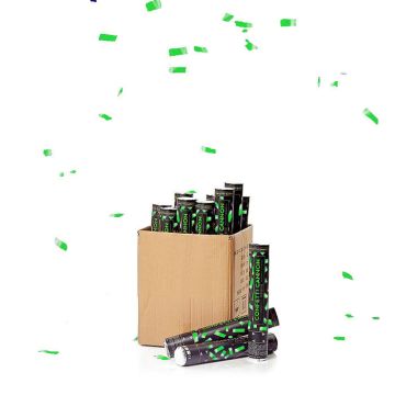 Green confetti tube 40 cm PartyVikings 50x - Metallic Rectangular