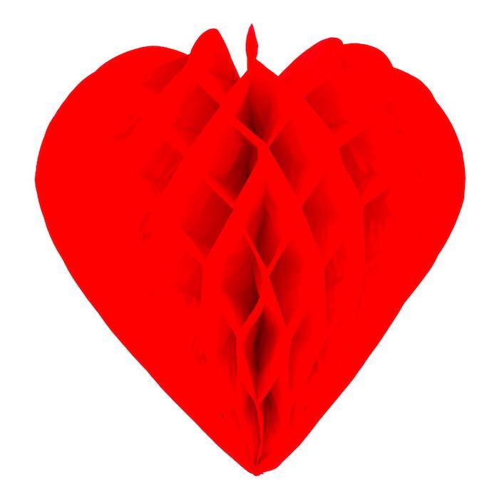 Heart Honeycomb Red - 30 cm