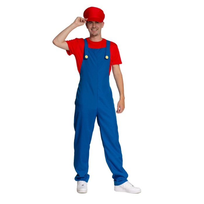 Red plumber costume for men