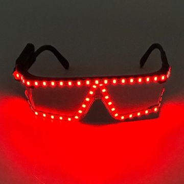 LED glasses red neon - onesize