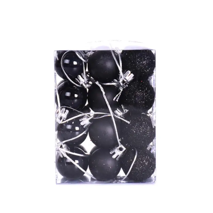 Black Christmas baubles 36x - 3 cm