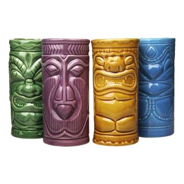 Tiki vase set 4x - 14x6.5 cm
