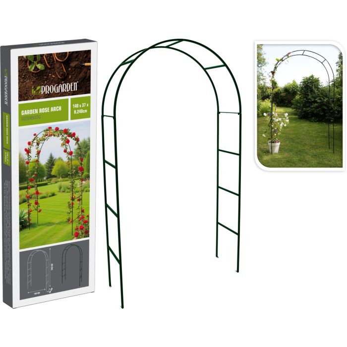 Dark Green Iron Rose Arch Approx. 240 cm High