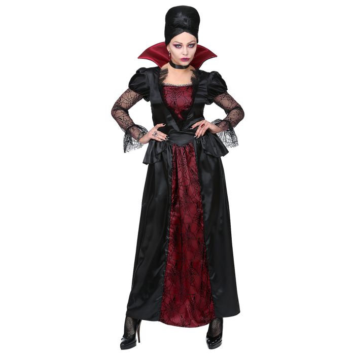 Long Vampire Dress for Ladies with Choker