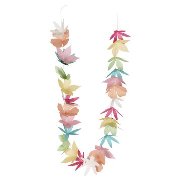 Hawaiian lei necklace pastel colours - 95 cm