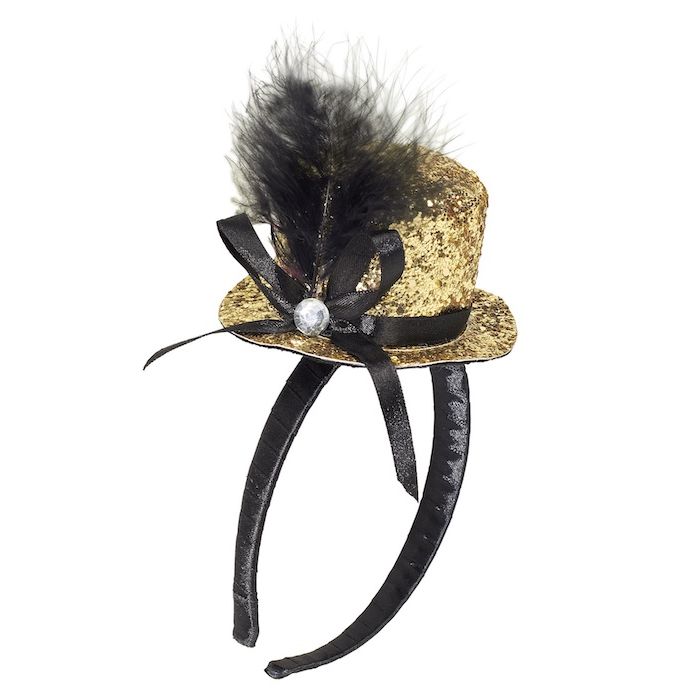 Mini Glitter Round Top Hat - Gold