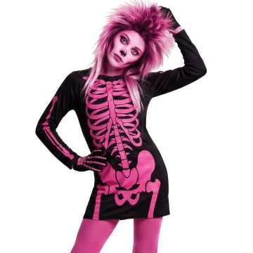 Pink Skeleton Costume for Girls