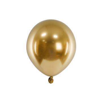 Gold Chrome mini balloons 50x - 12 cm