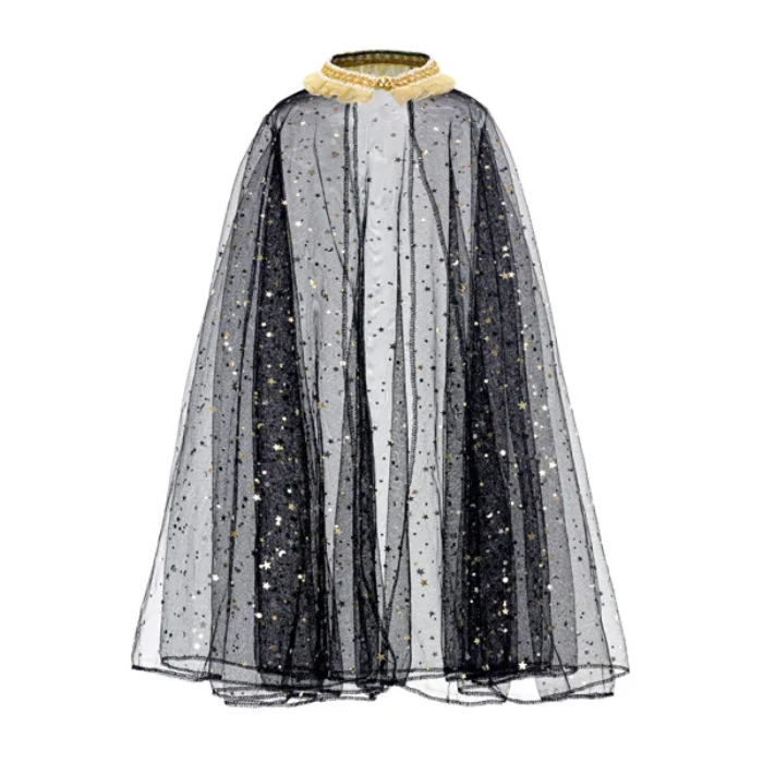 Glitter cape for children black - 3-7 years