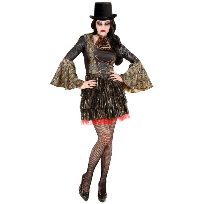 Gothic Vampire Dress for Women with Jabot
