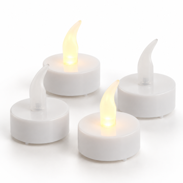 LED Tealights 4 pcs. with timer and flickering light