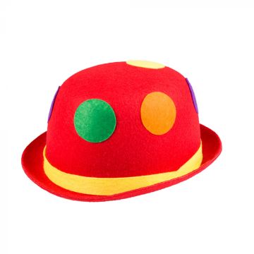 Clown Bowler Hat in Red