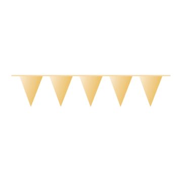 Matte Gold Plastic Flag Garland - 10 metres