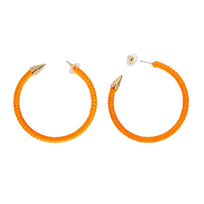 80's Hoop Earrings Orange
