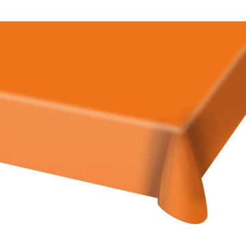 Orange plastic tablecloth - 130x180 cm