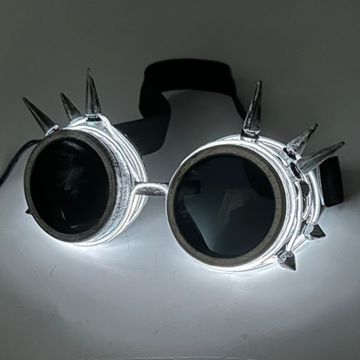 LED glasses with spikes white