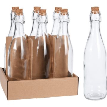 Glass Bottle with Cork Lid, 500 ml