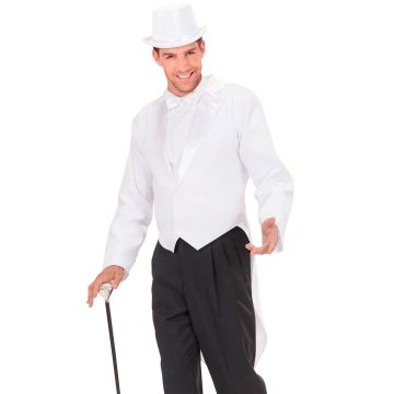 White dinner jacket with satin collar for men