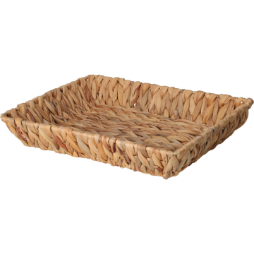 Rectangular wicker basket made from water hyacinth 33x25x6 cm