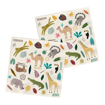 Zoo motif napkins 20x - 33x33 cm