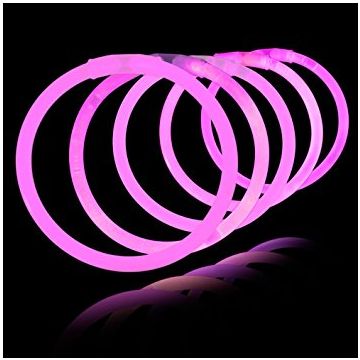Pink knæklys 100x - Selvlysende armbånd