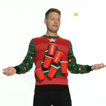 Beer Pong Christmas Sweater - 100% organic cotton