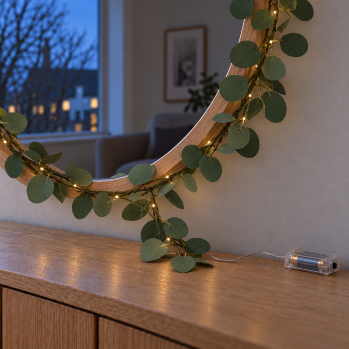 Eucalyptus Garland with 30 LED Lights approx. 290 cm