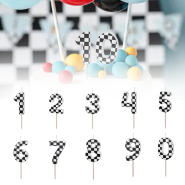 Racing-themed Cake Candles 0-9 - 5.5 cm
