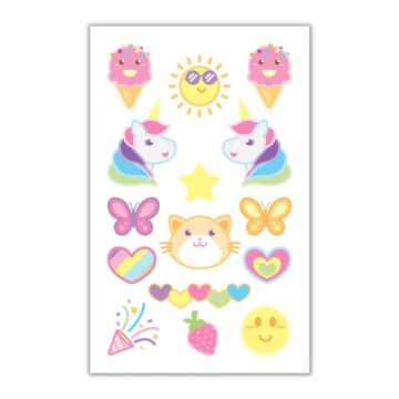 Fake rainbow-colored unicorn tattoos 15x 