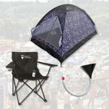 Festival package for 1 person premium - FRIGG tent, festival chair etc.