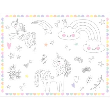 Paint your own place mats with unicorn designs 6x - 40x30 cm