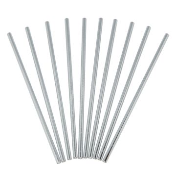 Paper straws silver 24x