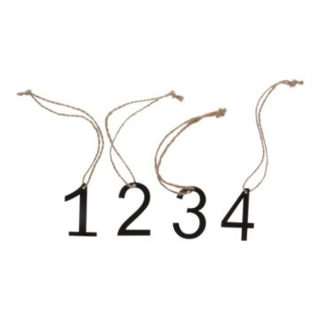 Advent Numbers for Christmas Decoration in Black Metal - 4x4 cm