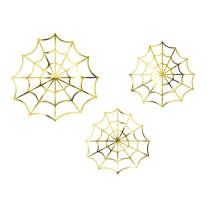 Gold spider webs 3x
