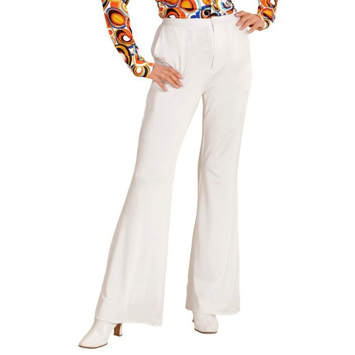 70s Lady Trumpet Trousers White