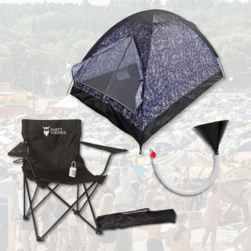 Festival package for 2 people premium - FRIGG tent, festival chair etc.