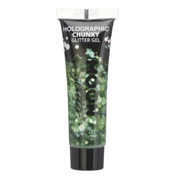 Holographic Chunky Glitter Gel Green 12 ml Moon Creations