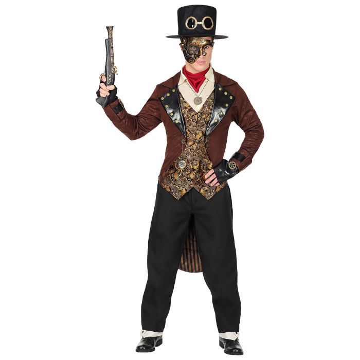 Steampunk costume with tailcoat and top hat
