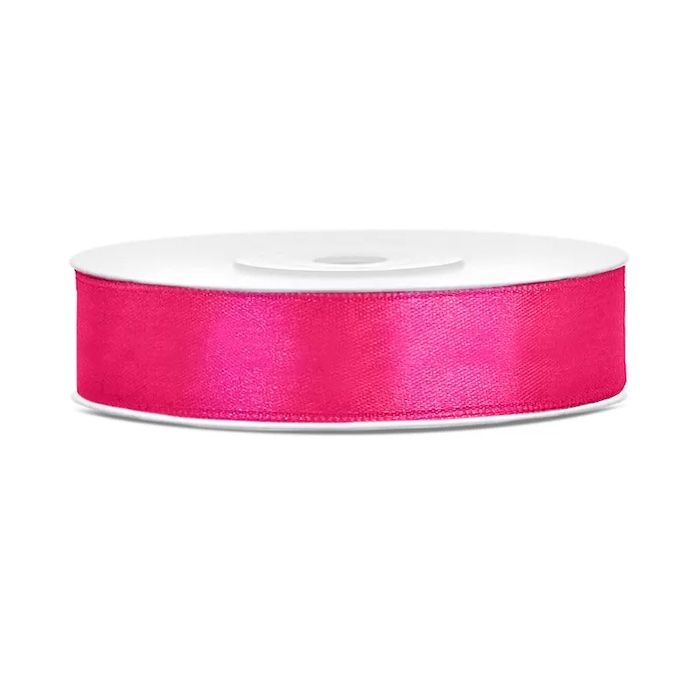 Dark pink satin ribbon - 12mm x 25m