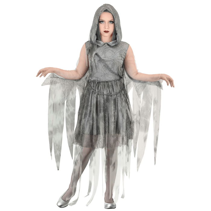 Grey ghost costume for children