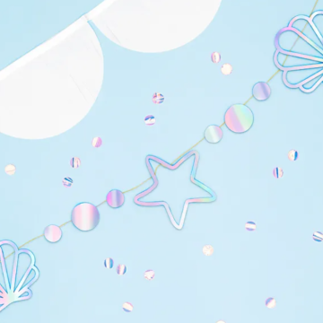 Holographic garland with sea motif - 1.65 m