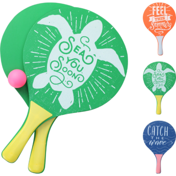 Beach tennis set with 2 rackets and 1 ball assorted.