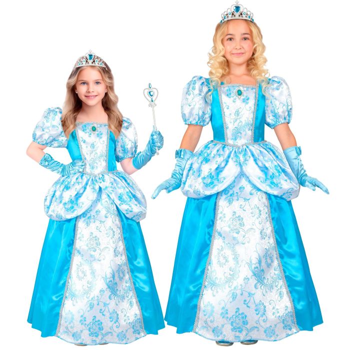 Turquoise Blue Princess Dress for Girls