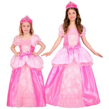 Pink Princess Dress for Girls with Headpiece