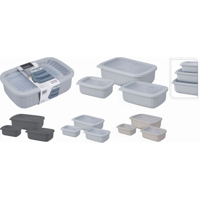 Storage Boxes 3 pcs. with TPE Lids