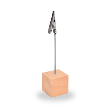 Wood and metal place card holder - 10 cm