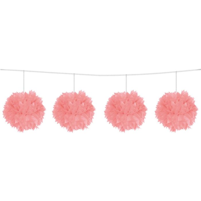 Pink pompom garland - 3 m
