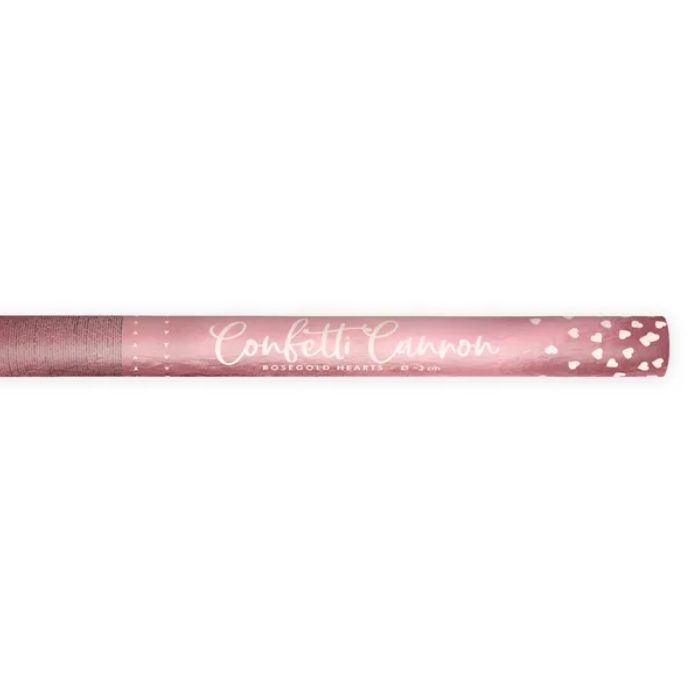 Confetti tube hearts rose gold 60 cm
