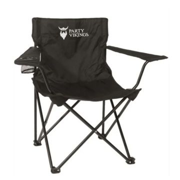 Black festival chair incl. cup holder camping chair